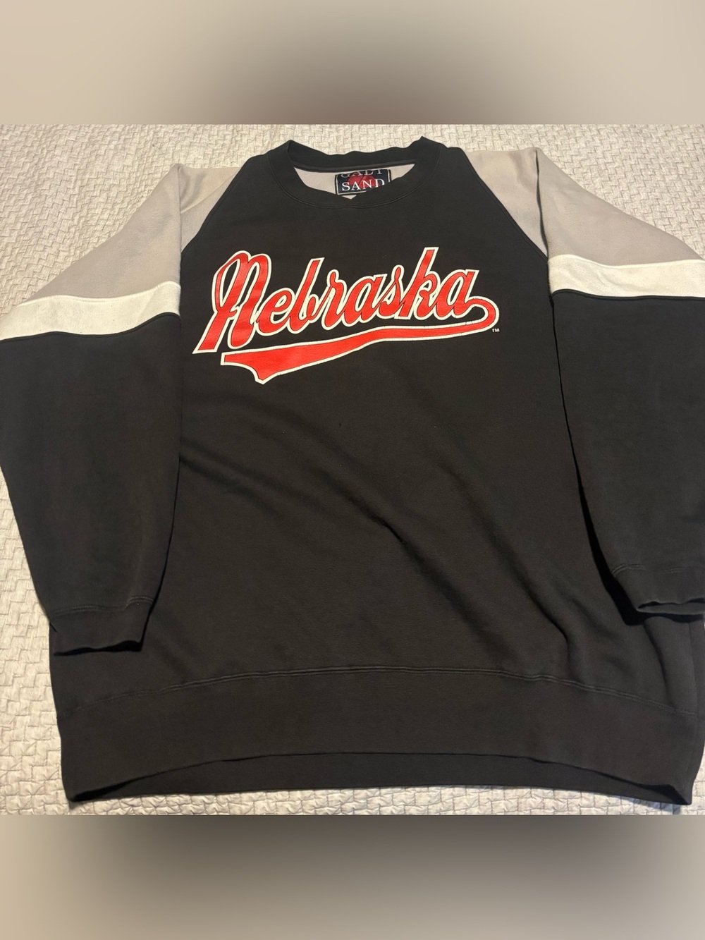 Vintage Nebraska Huskers Tricolor College Crewneck Size XL on Galt Sand Tag